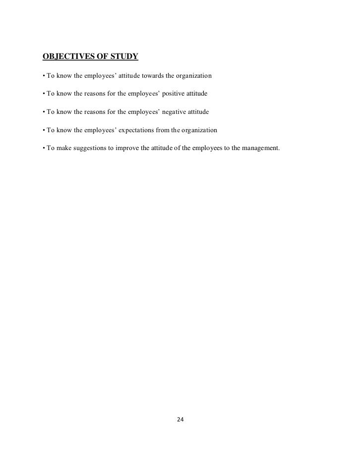 A study on employees attitude employee attitude towards organization pdf